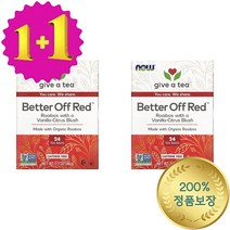 1+1 나우푸드 무카페인 붉은 레드 루이보스 스테비아 잎 24티백 48g 시트러스 바닐라, 1개, 기본