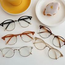 동글이 투명 뿔테안경 하금테안경 블루라이트차단안경 시력보호