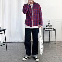 콘피아르 오버핏 레드체크 셔츠 TC0522N