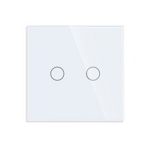 Bingoelec Tuya WiFi 스위치 일반 소켓 없음 중립 와이어 유리 패널 1/2/3gang 스마트 스위치 작동 Alexa Google 홈, white 2 gang