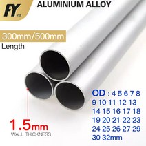 에어컨 배관 FUYI 알루미늄 두께 OD 스트레이트 300mm 긴 원형 6063 합금 튜브, 33.OD 21 x ID 18mm - 300mm