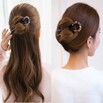 칼라큐빅 비녀 올림머리 U자 뒤꽂이 한복 업스타일