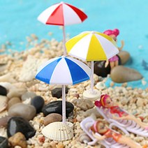 미니 파라솔 모형 여름소품 썸머 인테리어 7.5cm 3색 택1 디오라마 재료 테라리움 피규어 미니어쳐, 블루