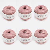 [앵콜스] (10+1) 라떼 LATTE 여름 코바늘 모자 가방 뜨개실, (6볼묶음) 07 인디핑크