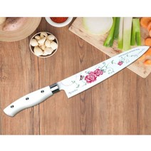 리빙코리아 중 주방칼 340mm 식도 스텐 가정칼 식칼 부엌칼 장미칼 세트, 1개