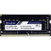 Timetec 8GB 키트 (2x4GB) DDR4 2400MHz PC4-19200 비 ECC 언버퍼드 1.2V CL17 1Rx8 싱글 랭크 260 핀 SODIMM 노트북 PC 컴퓨, 4GB