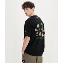 정품 내셔널지오그래픽 N222UTS904 세미 오버핏 그래픽 반팔 티셔츠 CARBON BLACK