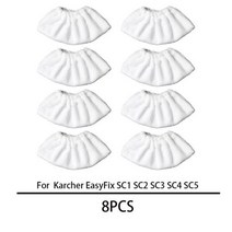 핸디형 스팀청소기 고압스팀청소기 Karcher EasyFix SC2 SC3 SC4 SC5 스팀 걸레 패드 청소 패드 천 커버 스팀 바닥 청소 클리너 예비 액세서리 부품, 8개 2개