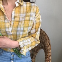 인디우드 (당일발송 4color) 봄 데일리 빈티지 체크 셔츠