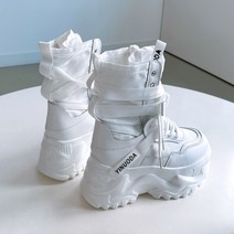MZ 화이트 하이탑 통굽 어글리 슈즈 스니커즈 7cm 키높이 슬립온
