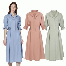 더아이잗뉴욕 더아이잗 자수 스모킹 시어서커 원피스 IM5M0OP90