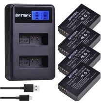 4Pcs 1800mAh LP E12 LP E12 LPE12 리튬 이온 배터리 + LCD USB 듀얼 충전기 캐논 EOS M50 EOS M100 100D 키스 X7 반란군 SL, 단일, 1개