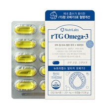 뉴트리랩스 알티지오메가3 60캡슐 엔초비 멸치 RTG 오메가3 피쉬오일 콜레스테롤, 2개
