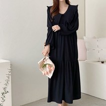 스위트플러스 임부복 찰랑 제인 빅카라 브이넥 박시 캉캉 원피스