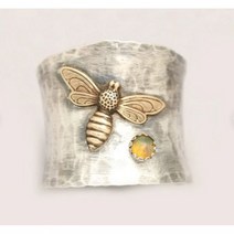 물고기애끼반지 자매 행운 천주교 빈티지 골동품 보석 여성 타이어 실버 꿀벌 꽃 조각 된 손가락 반지 펑크 트렌드 수제