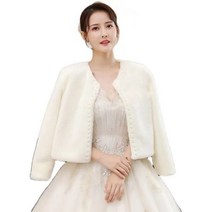웨딩 볼레로 가디건 코디 화이트 진주 신부 모피 여성 랩 자켓 파티