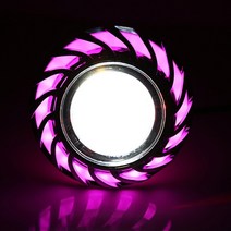프로젝터헤드라이트 바이크 헤드라이트 호환오토바이 자동차 led 프로젝터 렌즈 dual halo angel devil eye spot light motocicleta 조명 new, 분홍색