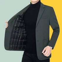 90 화이트 덕 다운 스카프 칼라 캐주얼 정장 재킷 남성용 겨울 스타일