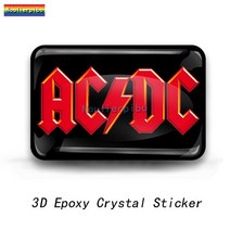3D 스테레오 에폭시 돔 자동차 스티커 락 밴드 ACDC 노트북 피아노 트롤리 케이스 모바일 에어 컨디셔닝 PVC 비닐 데칼, [07] 금, [03] diameter 10cm, [03] 10 piece