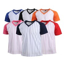 쿨론 반팔티셔츠 야구 V넥 야외 응원복 단체복