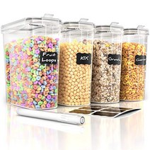 Cereal Container Storage Set - 4 Piece Airtight Food Storage Containers. BPA Free Dispenser Storage, 1