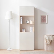 북유럽 엣지디자인 도어형 와이드 선반 책장 600 / LP 슬림 튼튼한 사무실, 크림화이트