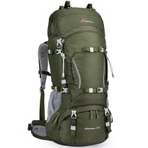 MOUNTAINTOP 70L 내부 프레임 하이킹 백팩 남성 및 여성용 레인 커버 포함, 2-army Green