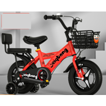 16인치 자전거 네발자전거 어린이 두발 초등학생, 12인치된빨간색x보조바퀴x등받이뒷좌석