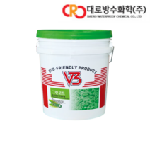 대로 V3 그린코트 수용성 도막방수 아크릴방수 탑코팅 18kg 회색/녹색, 녹색