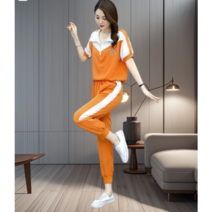여성 트레이닝복 세트루즈핏 반팔티 9부 바지