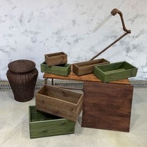 방부목 화분커버 우드화분 (3호) 43x13x11cm, 그린