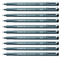 스테들러 피그먼트 라이너 308 잉크펜 0.7mm, 블랙, 10개입