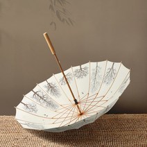 Regn 특이한우산 레트로 복고풍 원목 일자 장우산 나무우산