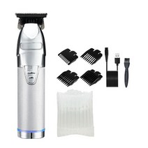 이발기 바리깡 클리퍼 남성용 전문 헤어 충전식 무선 강력한 수염 트리머, 4.Silver