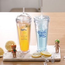 국내생산 주문제작 슬림아이스 텀블러 500ml DD 09906 투명 리유저블 플라스틱 돔 콜드컵 텀블러 빨대X062je