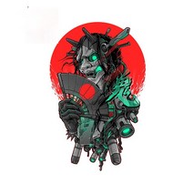 하석진창문로봇청소기 컴포먼트 유리창Rongchen 무역 자동차 스티커 개성 일본 로봇 사무라이 창 범퍼 트렁, 01 A_02 17cm