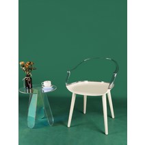 투명의자 아크릴의자 미드센추리 팔걸이 골드 카페 매장 북유럽 크리 에이 티브 아크릴 의자 투명 라이트 럭셔리 다이닝 디자이너 호텔 사이판, [17] 브라운 백 + 투명쿠션 투명발