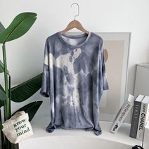 메이룸 물나염티 프린트 루즈핏 반팔티셔츠