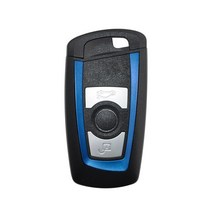 자동차키 스마트키HE Xiang-자동차 원격 키 셸 케이스 BMW 1 3 5 7 E90 E92 E93 X5 F10 F20 F30 F40 CAS4, 3BT Blue, One Size