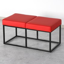 RC06 20각스틸 와이드900 사각스툴의자/대기용의자/2인용의자, 레드