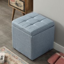 수납의자 스툴 사각 패브릭 화장대 인테리어 현관 드레스룸, 스카이