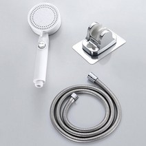 레디박스 폭포수 5단계 샤워헤드+1.5M 샤워줄+각도조절 거치대, 1세트, 화이트