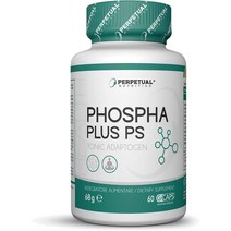 Perpetual Nutrition Phosphatidilserine 300mg Ashwagandha의 60 비건 캡슐 및 비타민 C 100mg, 5개