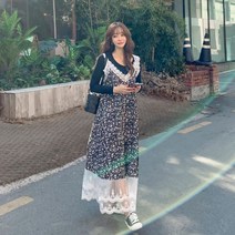 떳다그녀 로하나 플라워 롱 원피스