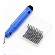 디버링기 핸들 휴대용 편한 모서리가공, 사용이 편리한 핸들형 모따기 디버링 공구 blue