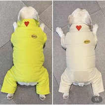 (토토네)강아지 올인원 패딩 프렌치불독옷 슈나우저 푸들 시바견 웰시코기 L-4XL 중형견옷 소형견옷 TO-00051, 형광녹