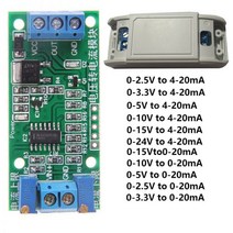 0-2.5V 0-3.3V 0-5V 0-10V 0-15V 0-24V ~ 0 -20mA/4 -20mA 전압-전류 모듈 전류 송신기 신호 변환기 모듈 215373, 0-3.3V to 4-20mA215373