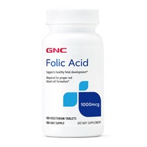 GNC 엽산 1000mg 100 베지타블렛, 1개