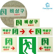 파트스캐너 비상구 표지판, 1개, 축광 사각 오른쪽