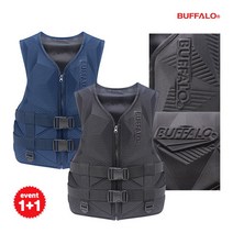 [버팔로] 문라이트 구명조끼 2P, 선택1:블랙 S / 선택2:블랙 L